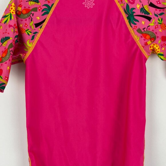 UV Skinz Kids Swimwear Rash Guard Size 6 Pink Short Sleeve High Neck Stretch - Picture 8 of 9